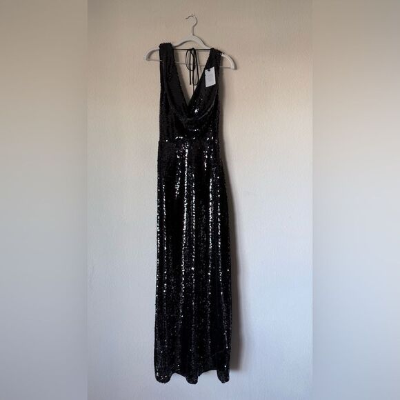 NWT House Of Harlow 1960 Viola Maxi Black Gown Dress Sequin Size XS - Picture 6 of 11